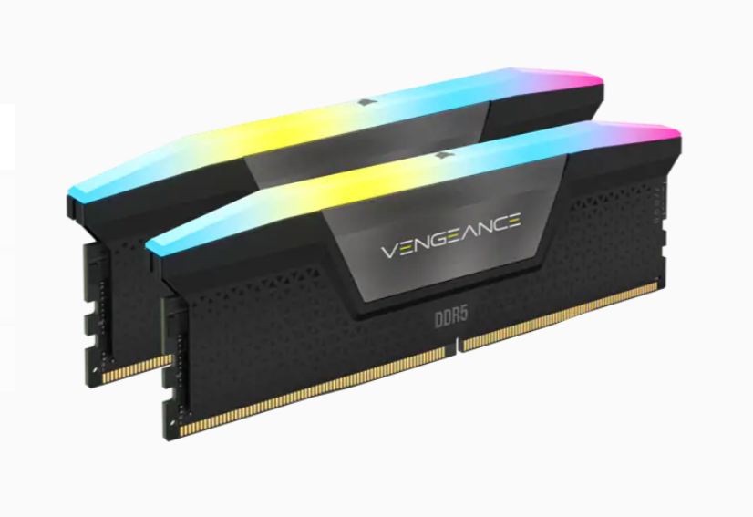 CORSAIR VENGEANCE RGB 32GB (2x16GB) DDR5 DRAM 5600MHz C40 Memory Kit — Black