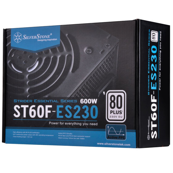 SilverStone ST60F-ES230 – 80 PLUS FLAT BLACK CABLE 600W PSU