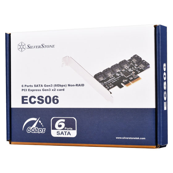 SilverStone ECS06 – 6 Ports SATA Gen3 (6Gbps) Non-RAID PCI Express Gen3 x2 card